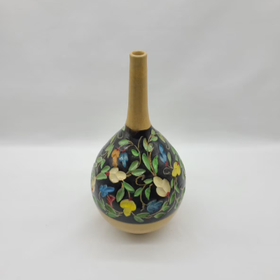 Dark Flower Bottle Neck Vase - HighTouch 
