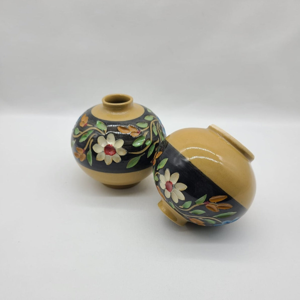 Dark Flower Glazed Vase - HighTouch 