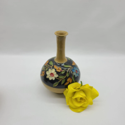 Dark Flower Glazed Vase - HighTouch 