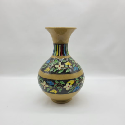 Dark Flower Glazed Vase - HighTouch 