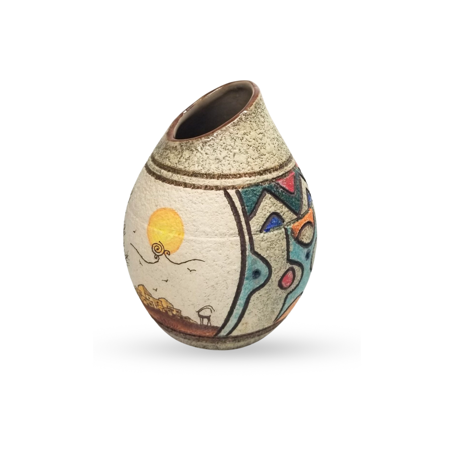 Sialk ceramic oval shaped vase