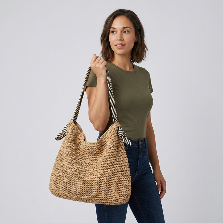 Amelie Canvas Tote Bag - Spacious Straw Everyday Carry