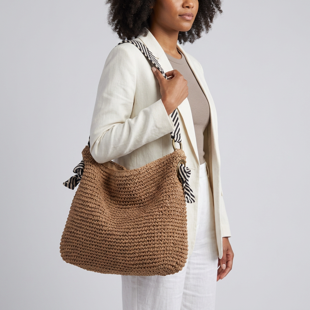 Amelie Canvas Tote Bag - Spacious Straw Everyday Carry