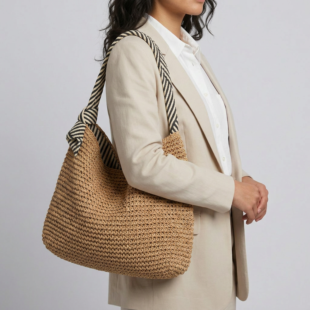 Amelie Canvas Tote Bag - Spacious Straw Everyday Carry