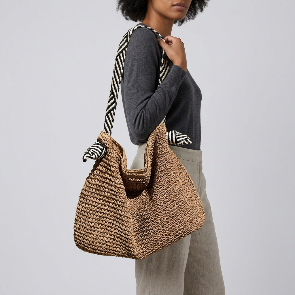 Amelie Canvas Tote Bag - Spacious Straw Everyday Carry