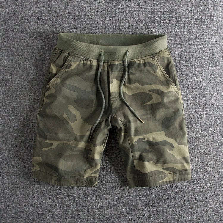 Men's Camouflage Drawstring Shorts - Comfortable Casual Wear