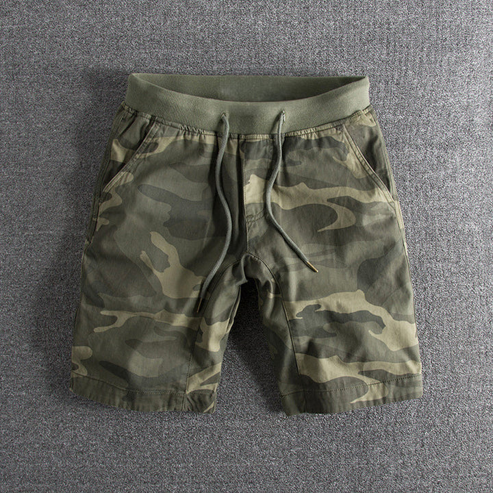 Men's Camouflage Drawstring Shorts - Comfortable Casual Wear