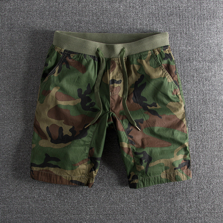 Men's Camouflage Drawstring Shorts - Comfortable Casual Wear