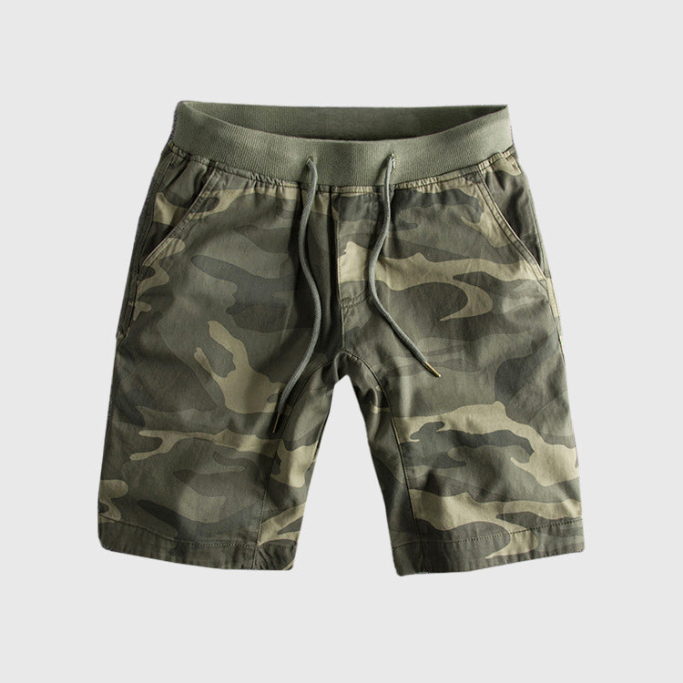 Men's Camouflage Drawstring Shorts - Comfortable Casual Wear