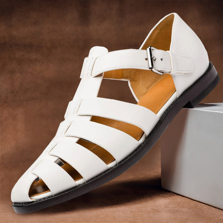 Men's PU Leather Fisherman Sandals - Casual Closed Toe Summer Shoes