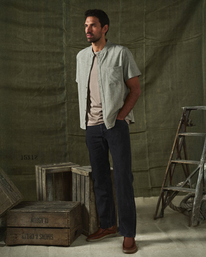 Men's Cotton-Linen Short Sleeve Shirt