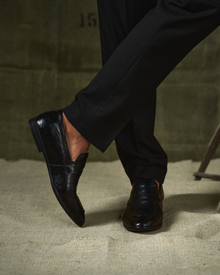 Men's Full-Grain Leather Square-Toe Loafers