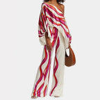 Elegant Two Piece Summer Set With Sophisticated Prints And Luxurious Fabrics