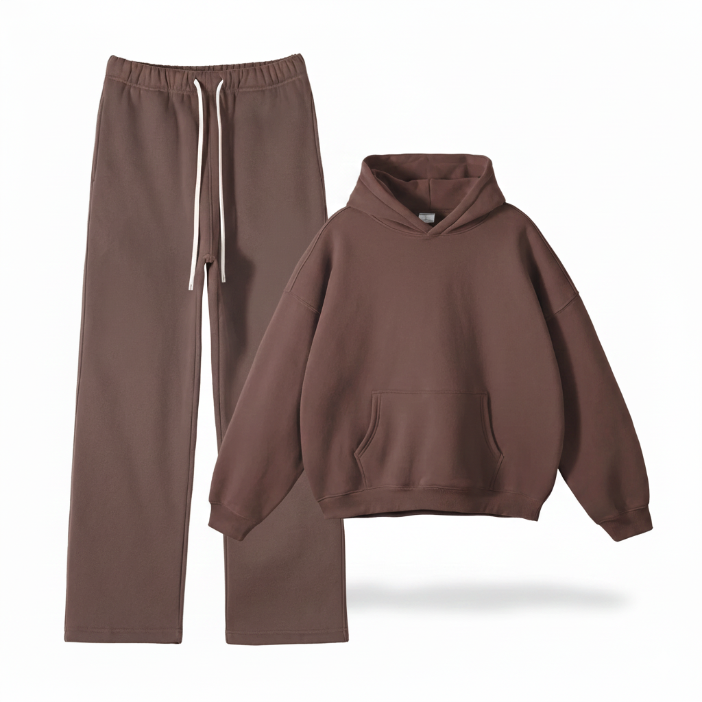 Men’s Plush Hoodie & Wide Leg Joggers-HighTouch