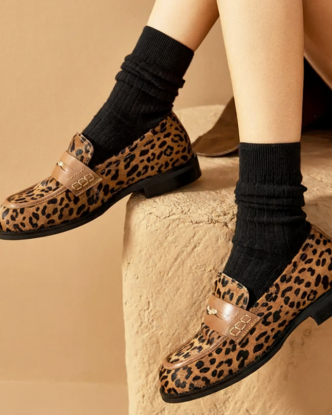 Leopard Penny Loafers UK