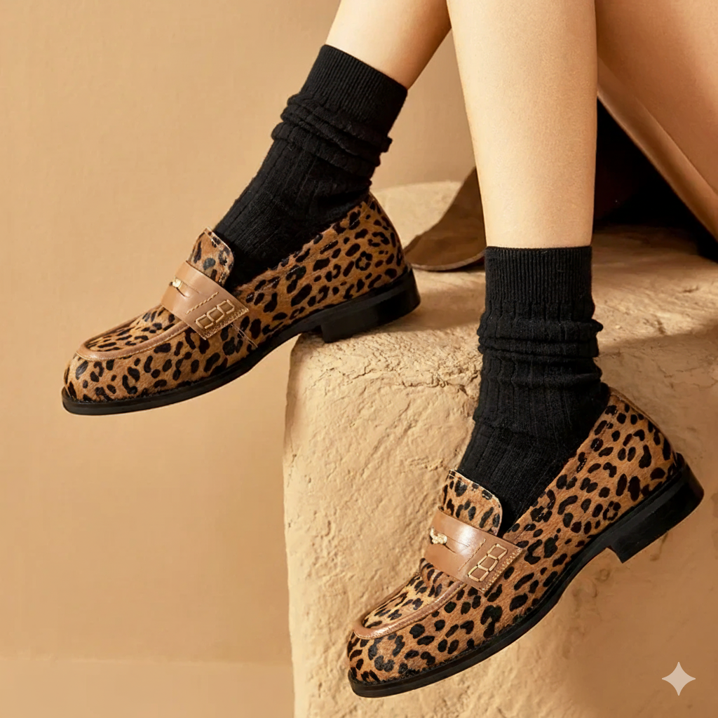 Leopard Penny Loafers UK