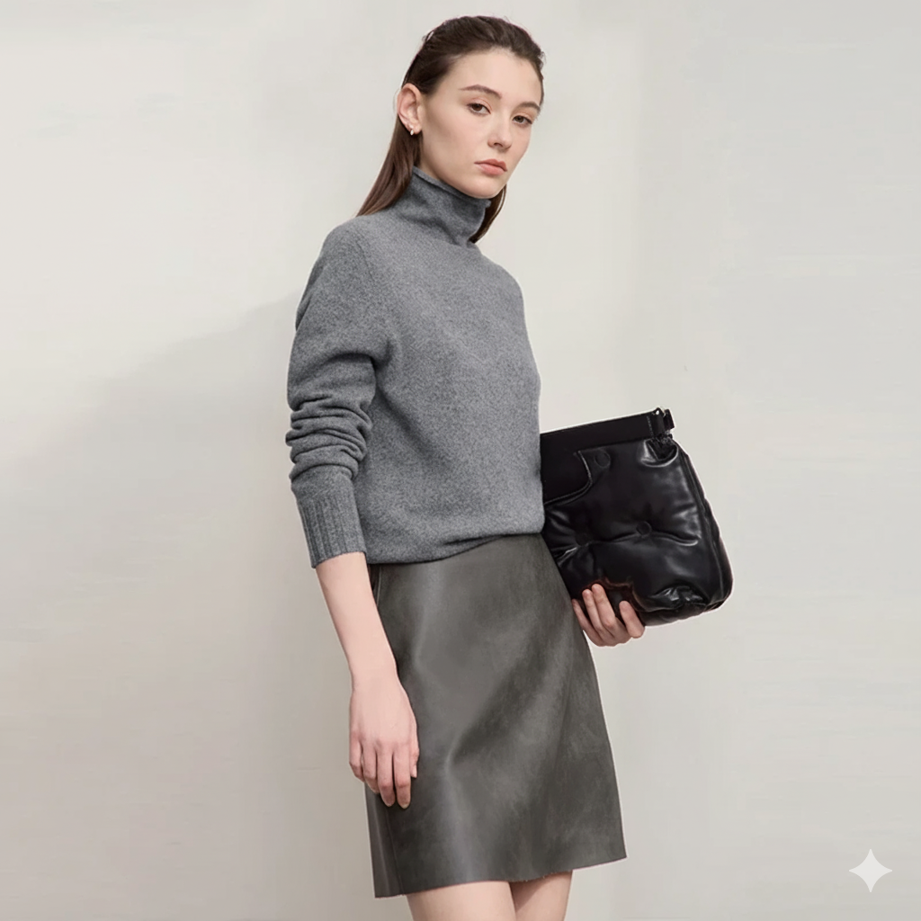 Twist-Neck Slim Fit Knit Top for Women