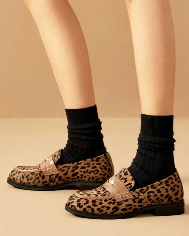 Leopard Penny Loafers UK