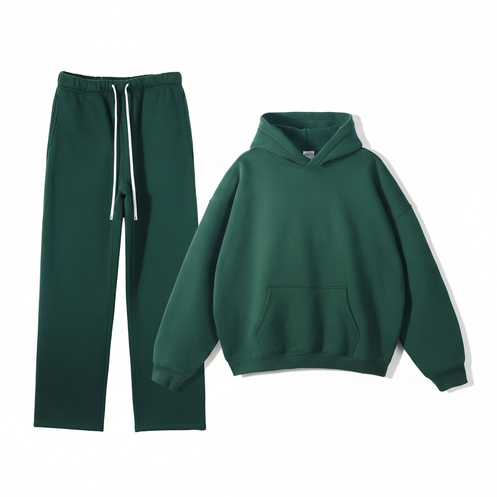 Men’s Plush Hoodie & Wide Leg Joggers-HighTouch