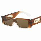 Small Retro Rectangular Leopard Print Sunglasses-HighTouch