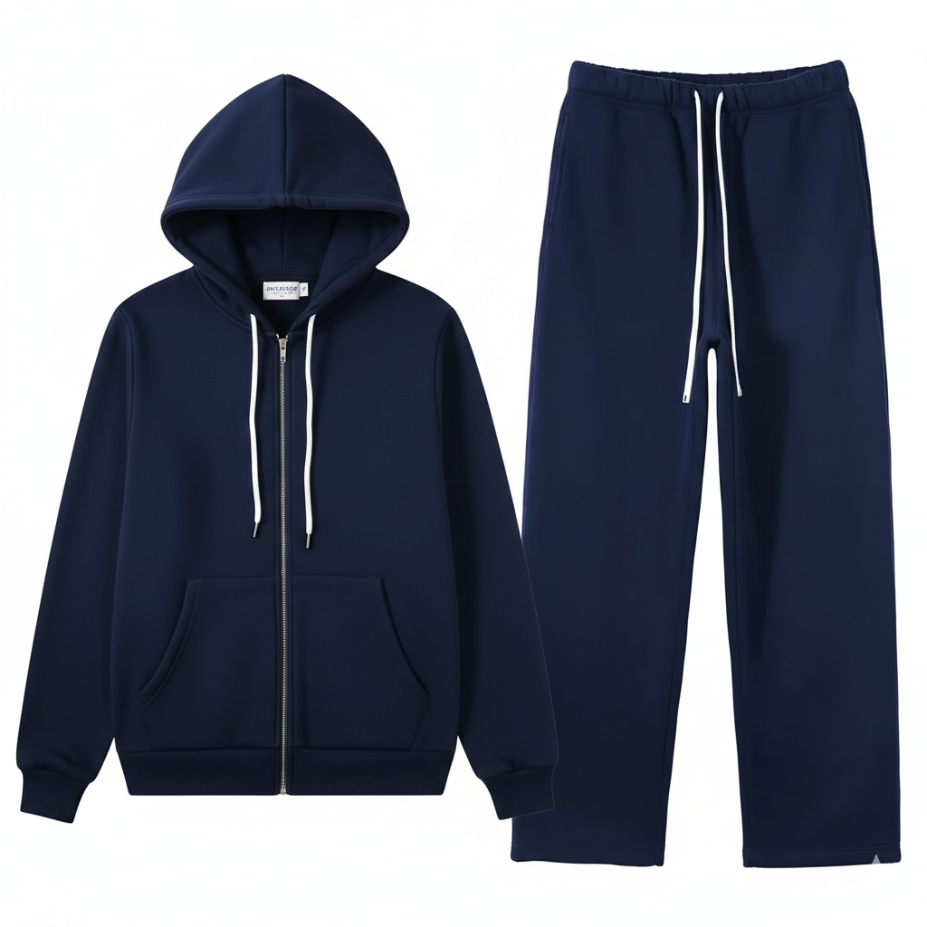 Dames Luxe 2-Delige Losse Fleece Trui met Capuchon en Joggingbroek Set VK