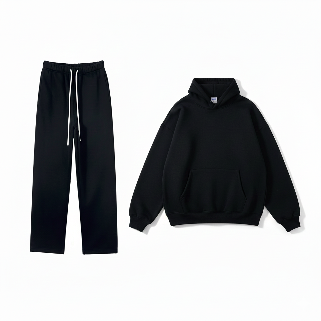 Men’s Plush Hoodie & Wide Leg Joggers-HighTouch