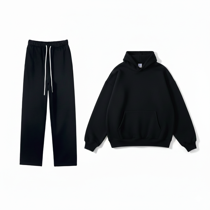 Men’s Plush Hoodie & Wide Leg Joggers-HighTouch