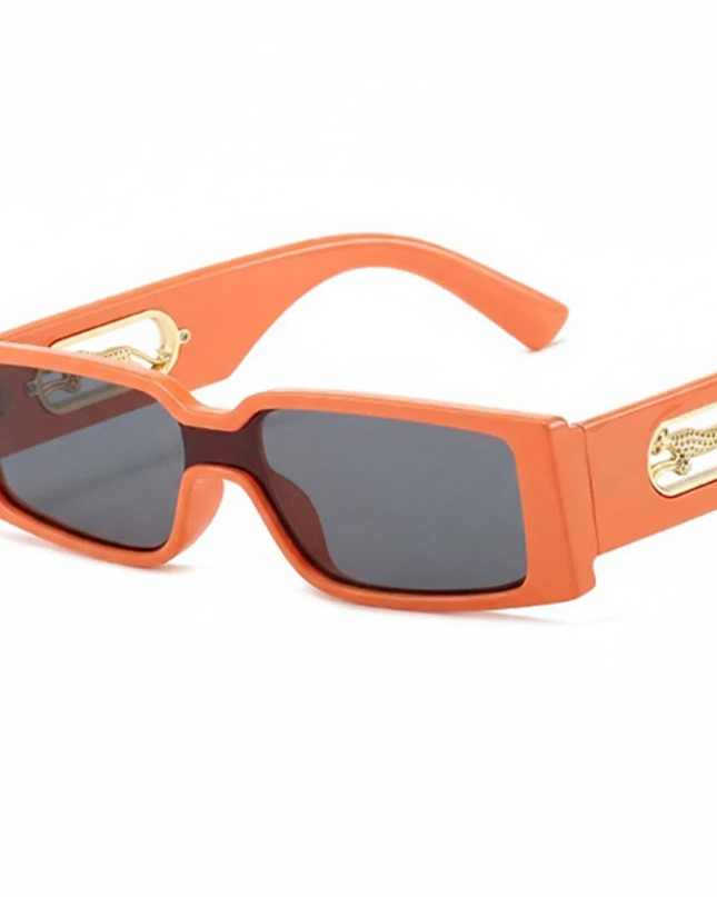 Small Retro Rectangular Leopard Print Sunglasses