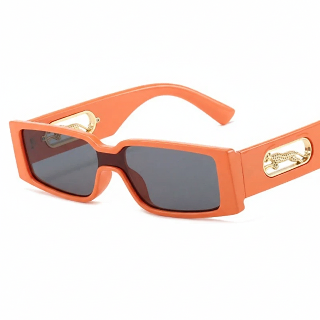 Small Retro Rectangular Leopard Print Sunglasses