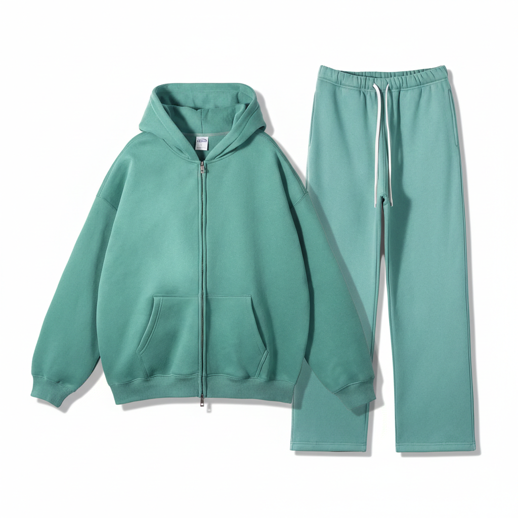 Dames Luxe 2-Delige Losse Fleece Trui met Capuchon en Joggingbroek Set VK