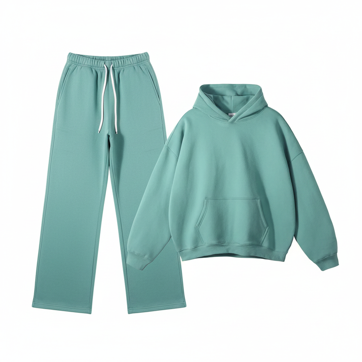 Men’s Plush Hoodie & Wide Leg Joggers-HighTouch