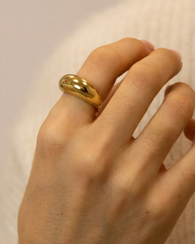 Minimalist Arc Stainless Steel Ring for Women