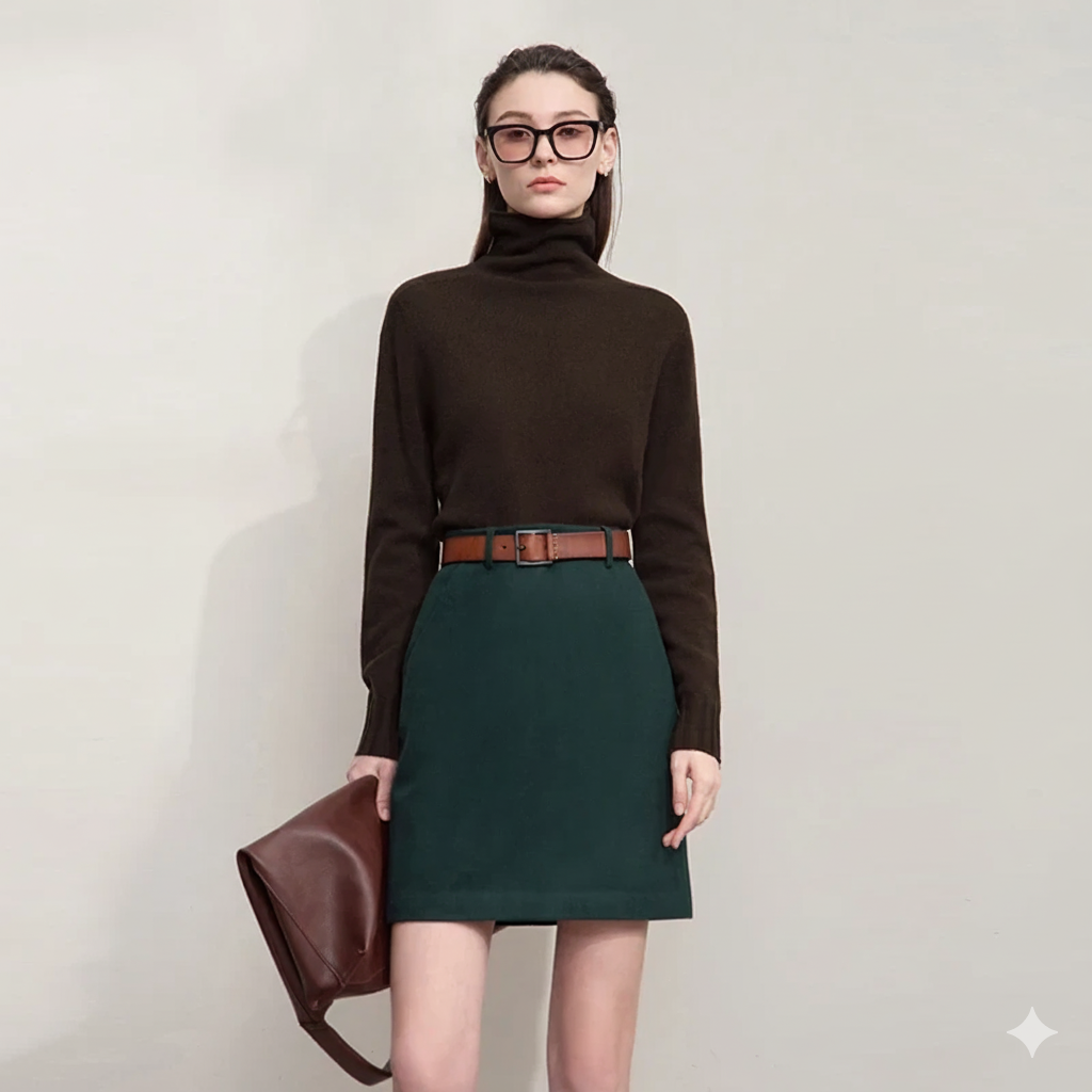 Twist-Neck Slim Fit Knit Top for Women