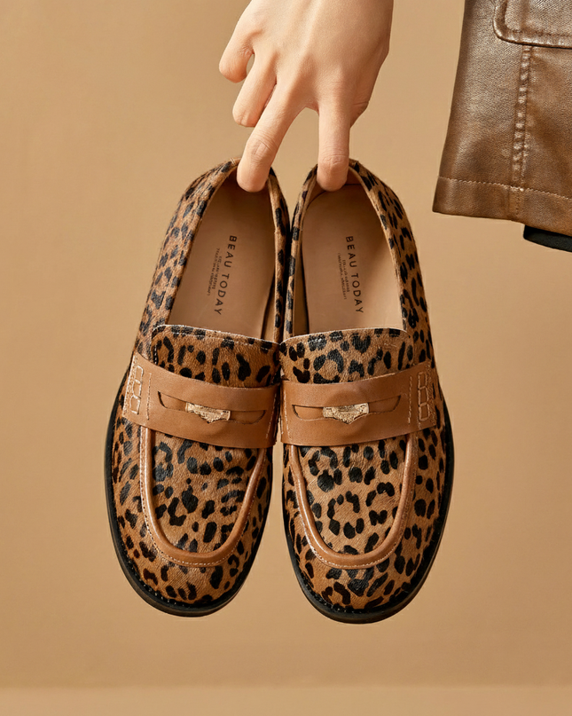 Leopard Penny Loafers UK