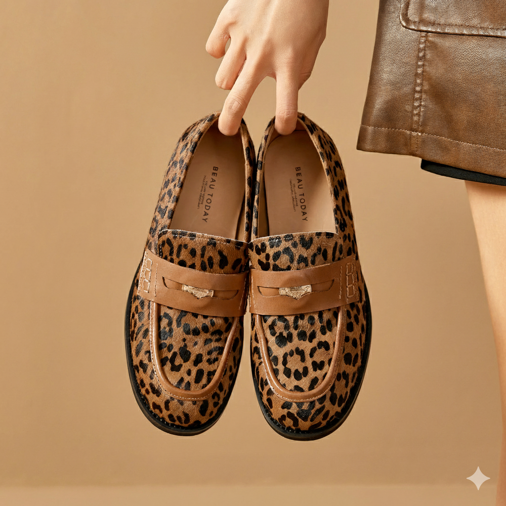 Leopard Penny Loafers UK