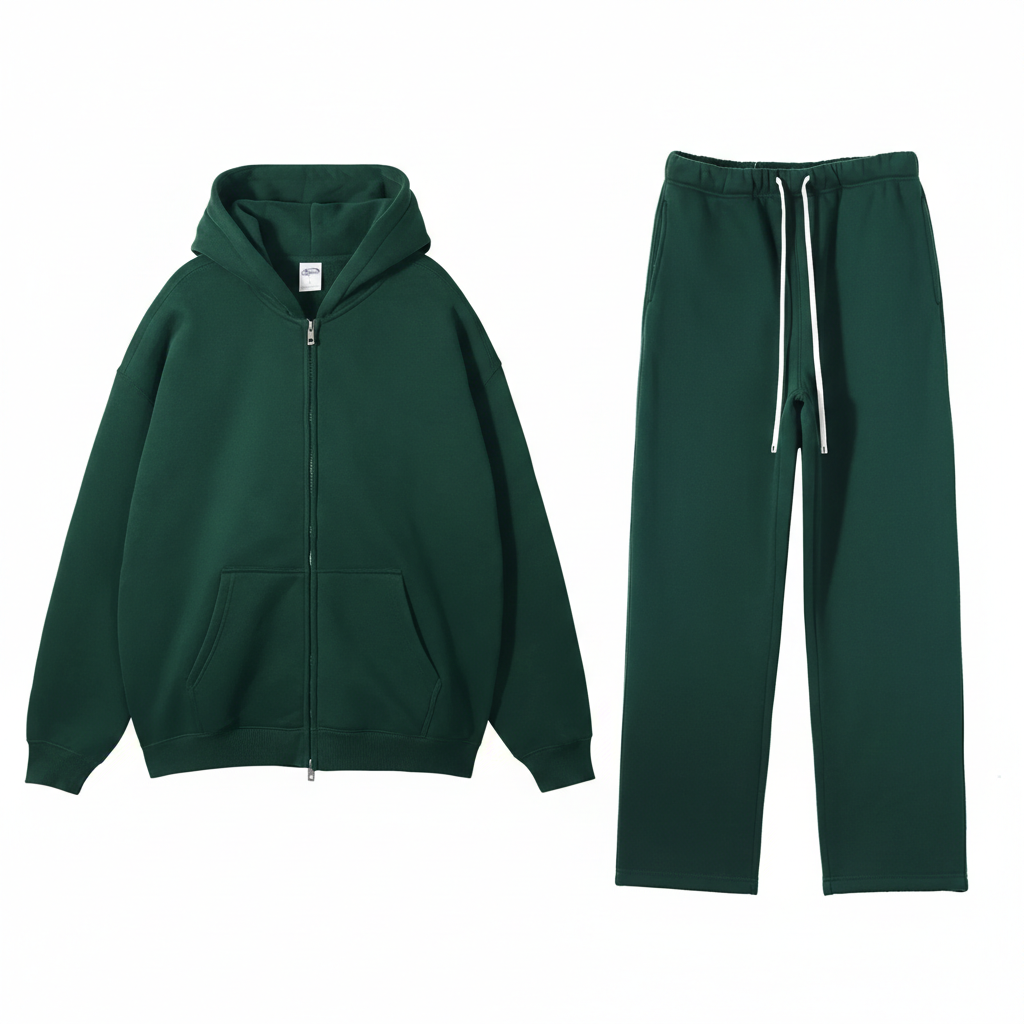 Dames Luxe 2-Delige Losse Fleece Trui met Capuchon en Joggingbroek Set VK