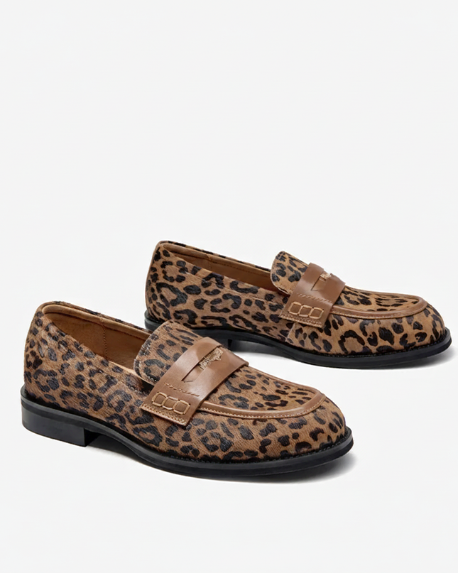 Leopard Penny Loafers UK