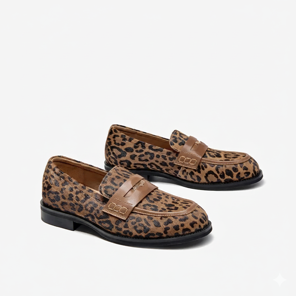 Leopard Penny Loafers UK
