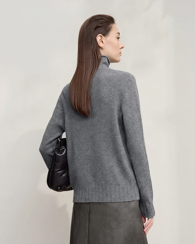 Twist-Neck Slim Fit Knit Top for Women