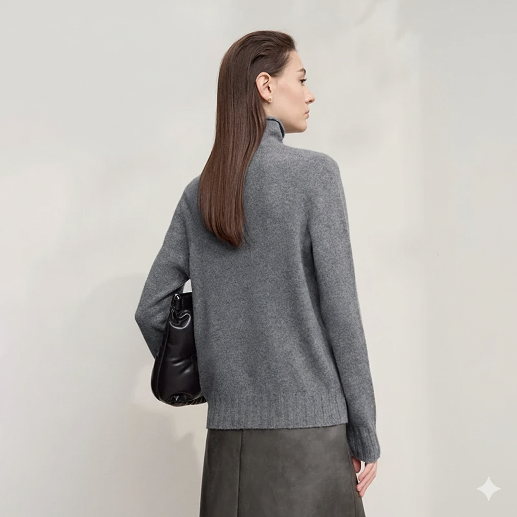 Twist-Neck Slim Fit Knit Top for Women