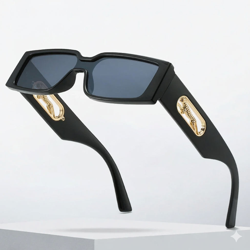 Small Retro Rectangular Leopard Print Sunglasses