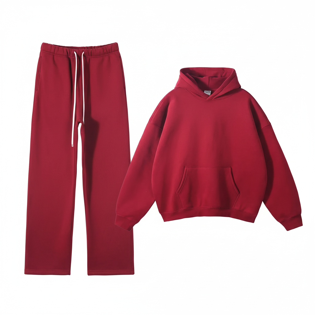 Men’s Plush Hoodie & Wide Leg Joggers-HighTouch