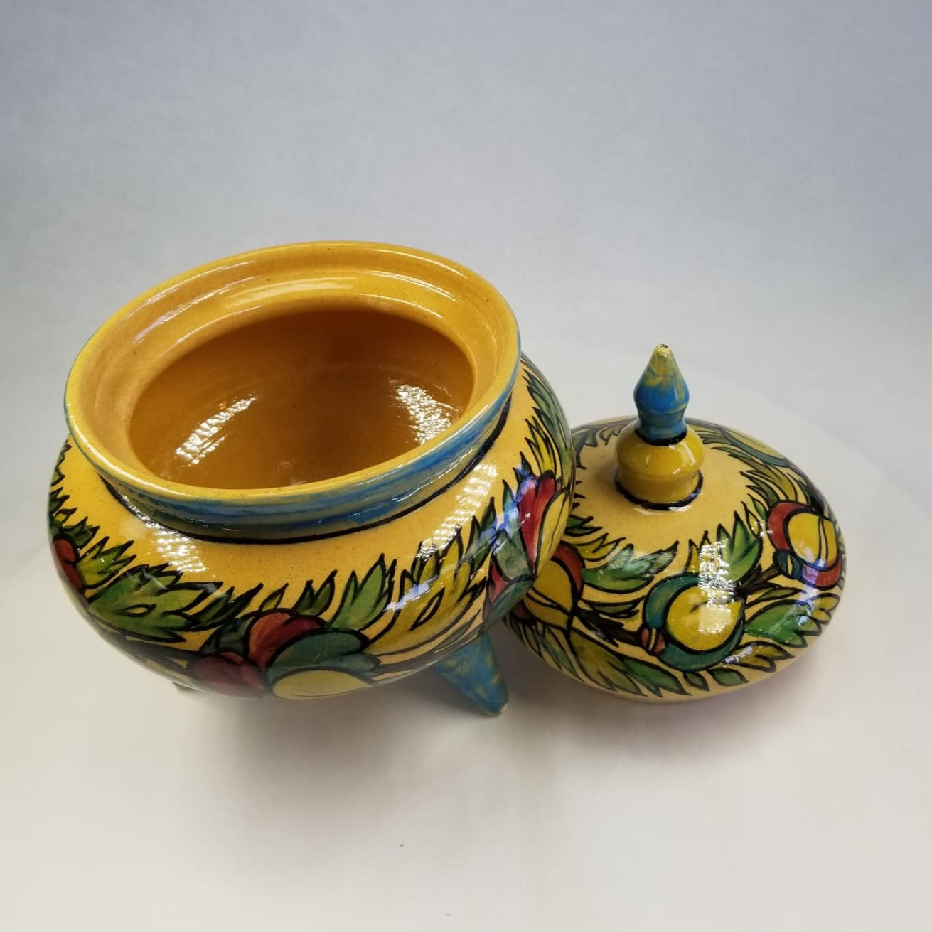 Glazed Flower Pot with Lid