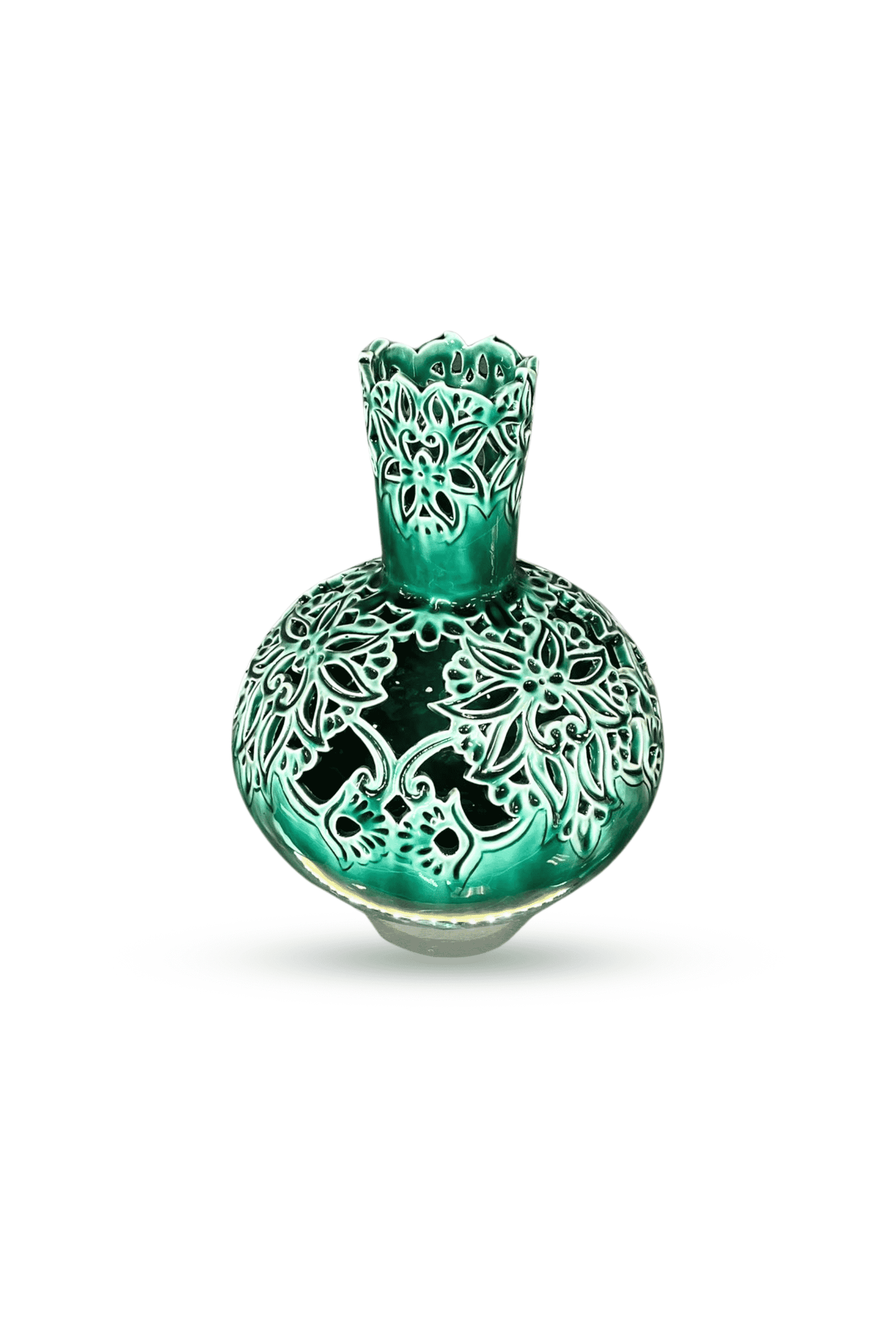 Glazed Green Flower Pot