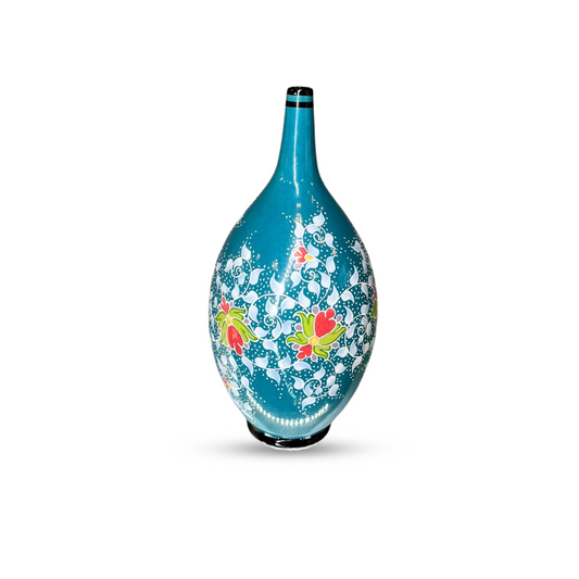 Glazed Blue Bottle Flower Vase