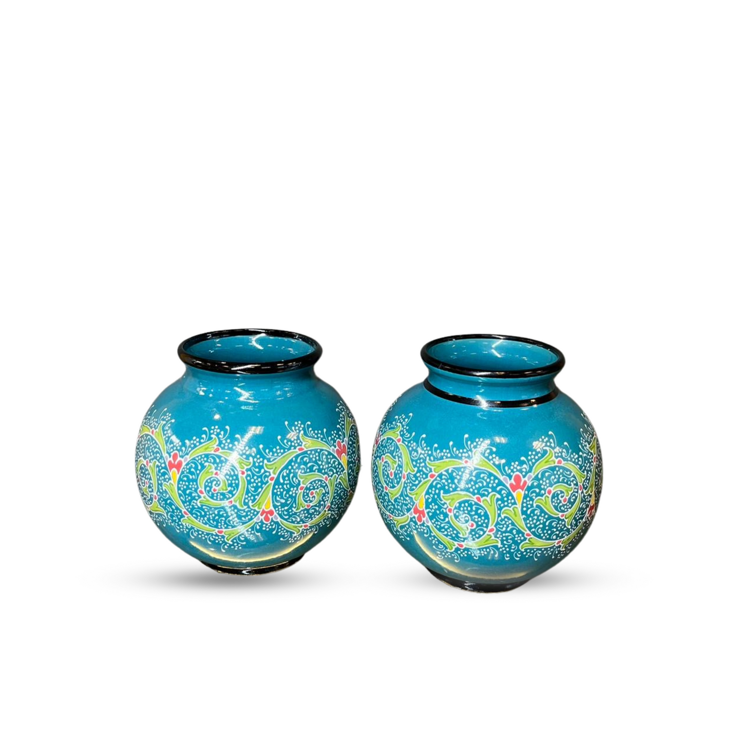 Glazed Blue Urn Vase