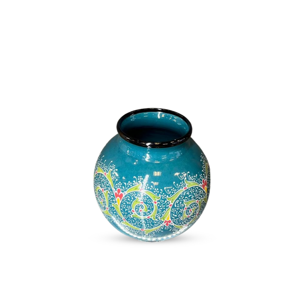 Glazed Blue Urn Vase