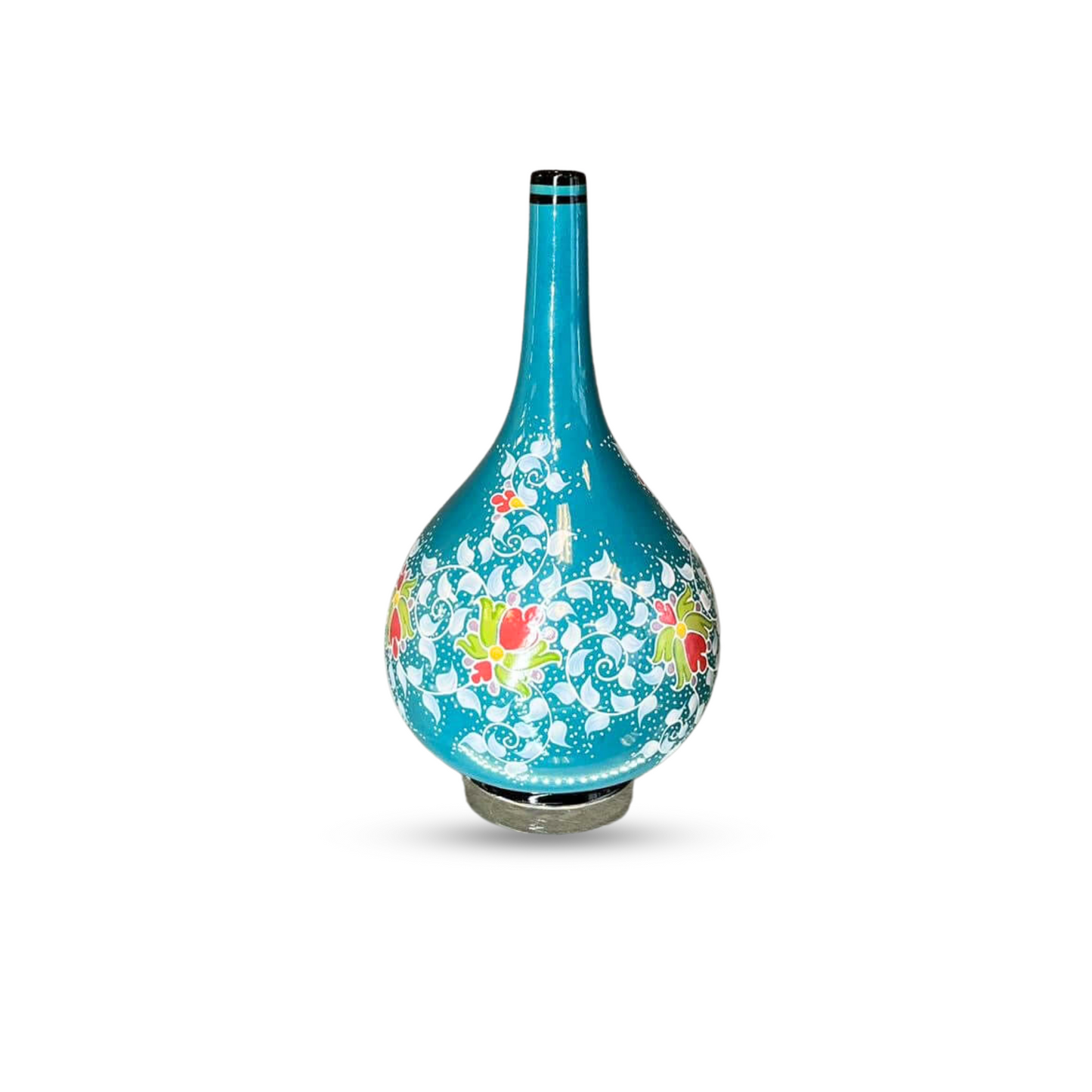 Glazed Blue Bottle Vase