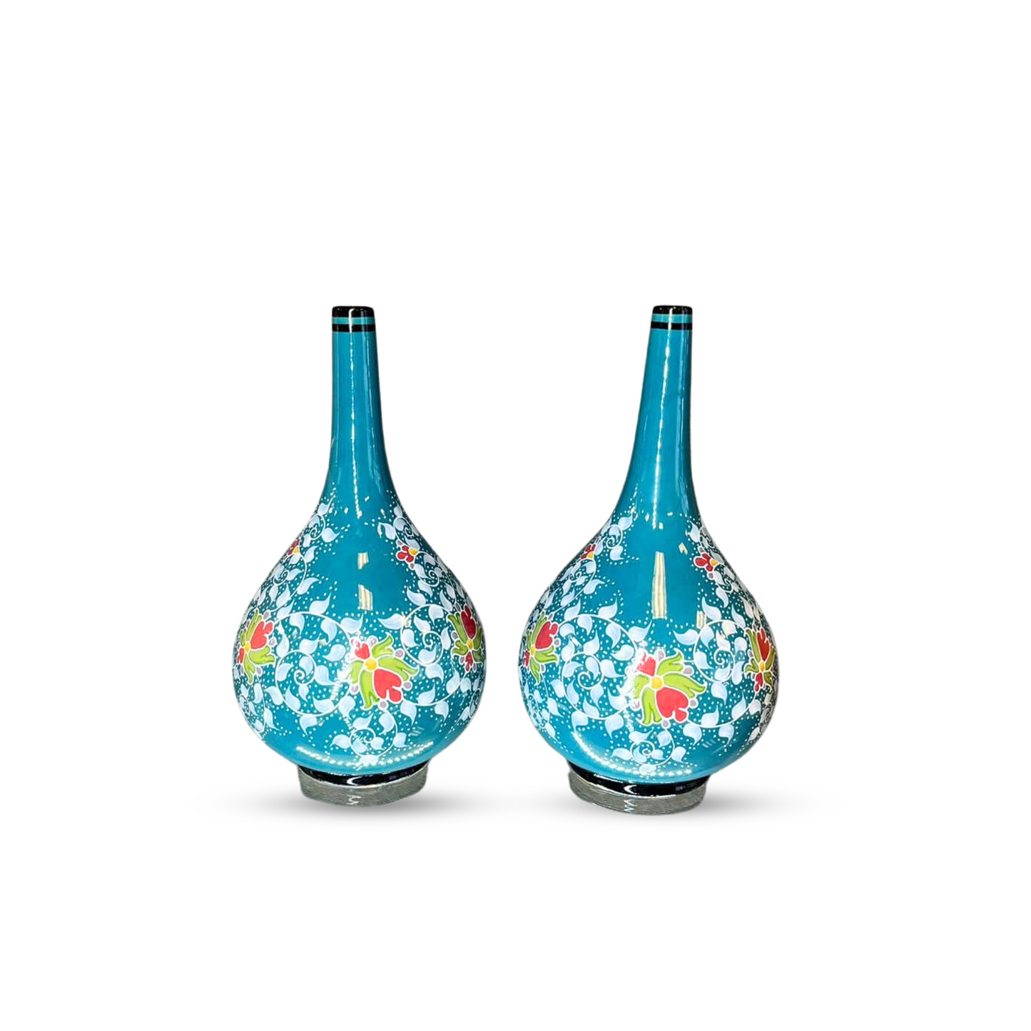 Glazed Blue Bottle Vase