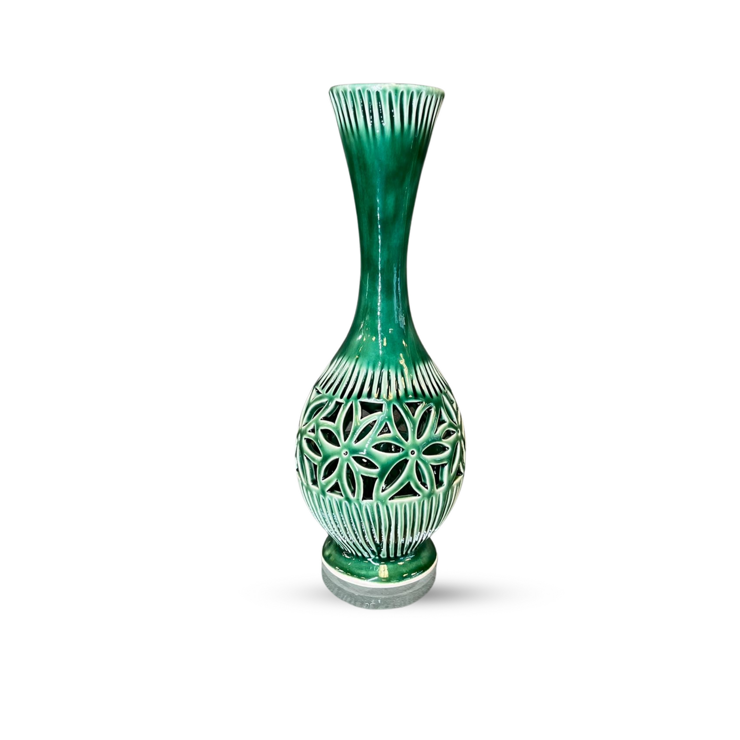 Glazed Green Gourd Vase